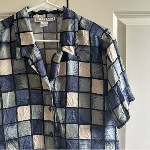 Retro Silk Dress Barn Top